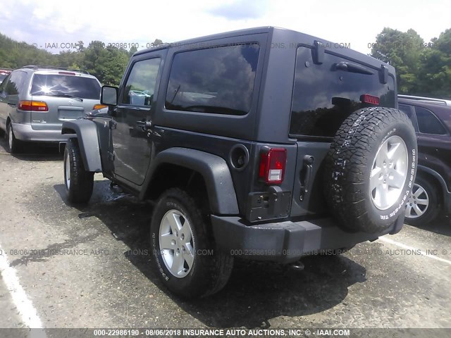 1C4AJWAG1GL289284 - 2016 JEEP WRANGLER SPORT GRAY photo 3