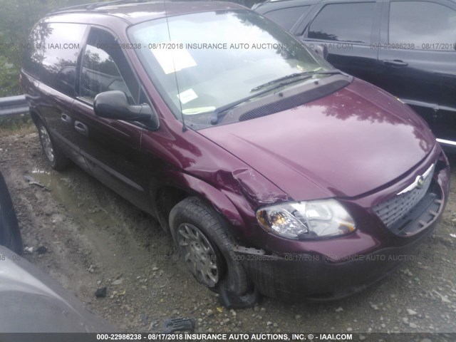 1C4GJ25312B604335 - 2002 CHRYSLER VOYAGER BURGUNDY photo 1