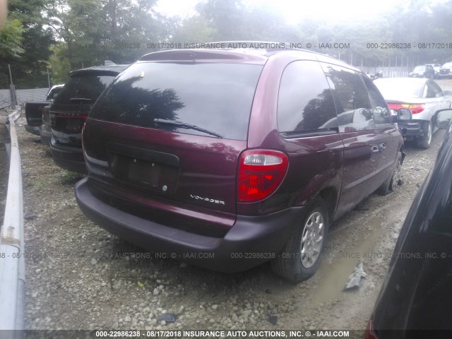 1C4GJ25312B604335 - 2002 CHRYSLER VOYAGER BURGUNDY photo 4