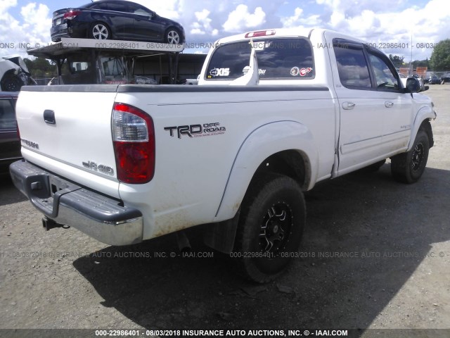 5TBDT441X5S490768 - 2005 TOYOTA TUNDRA DOUBLE CAB SR5 WHITE photo 4