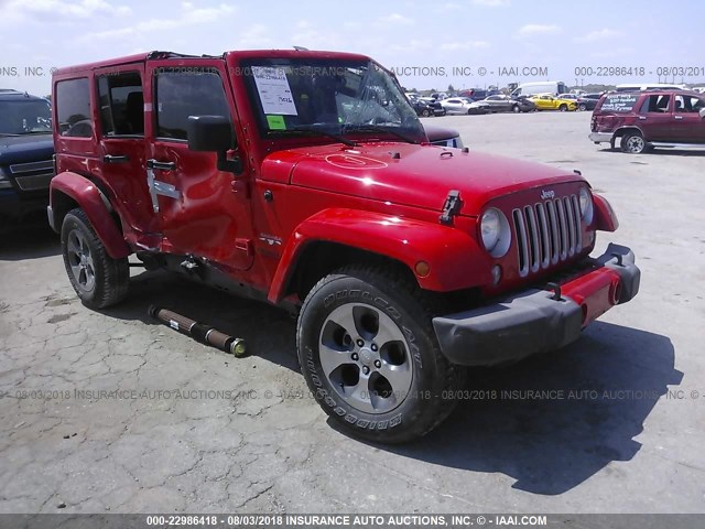 1C4BJWEGXGL305030 - 2016 JEEP WRANGLER UNLIMITE SAHARA RED photo 1