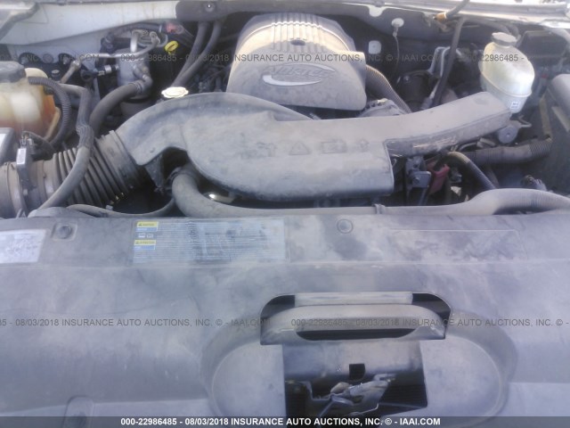 3GNEC12Z55G173912 - 2005 CHEVROLET AVALANCHE C1500 WHITE photo 10