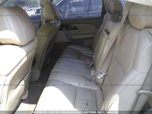 2HNYD28218H502039 - 2008 ACURA MDX WHITE photo 8