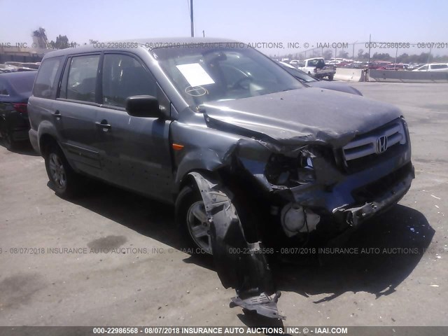 5FNYF28137B025514 - 2007 HONDA PILOT LX GRAY photo 1