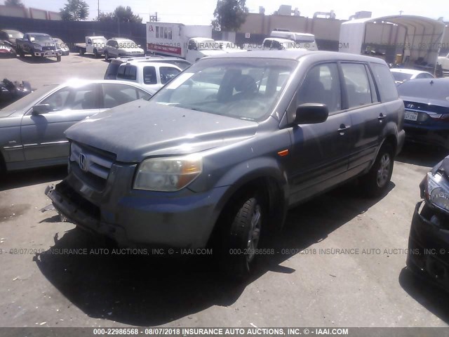 5FNYF28137B025514 - 2007 HONDA PILOT LX GRAY photo 2