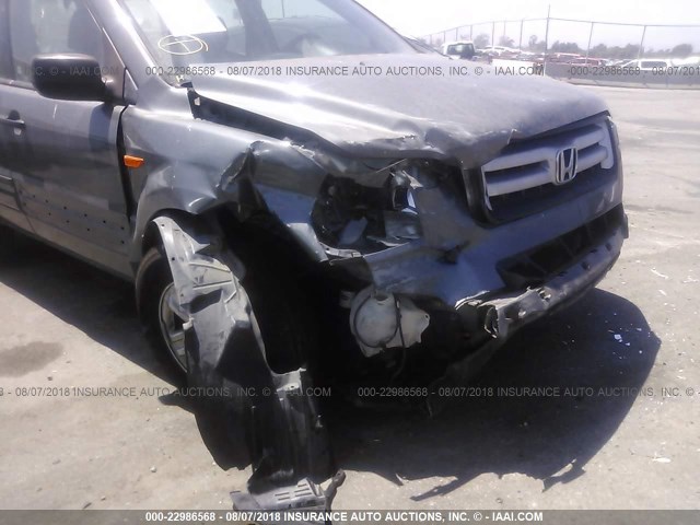 5FNYF28137B025514 - 2007 HONDA PILOT LX GRAY photo 6