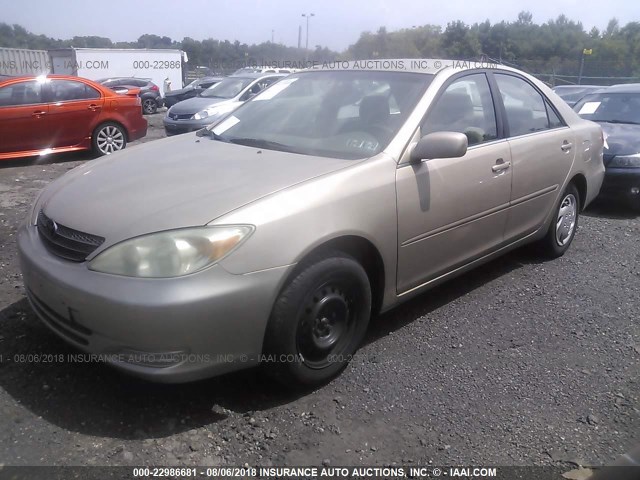 4T1BE32K22U030831 - 2002 TOYOTA CAMRY LE/XLE/SE Qızıl foto 2