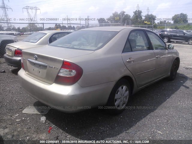 4T1BE32K22U030831 - 2002 TOYOTA CAMRY LE/XLE/SE Qızıl foto 4