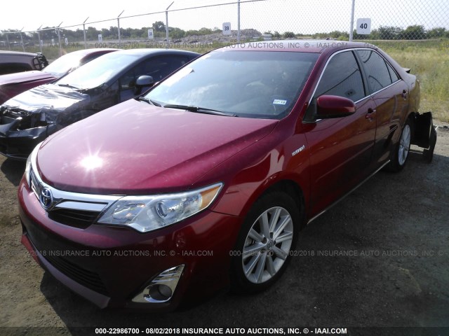 4T1BD1FK7EU128677 - 2014 TOYOTA CAMRY HYBRID/LE/XLE 红色 照片 2