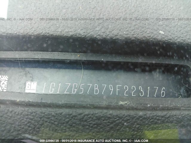 1G1ZG57B79F223176 - 2009 CHEVROLET MALIBU LS ლურჯი ფოტო 9