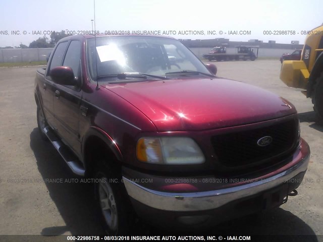 1FTRW08L53KD83799 - 2003 FORD F150 SUPERCREW MAROON photo 1