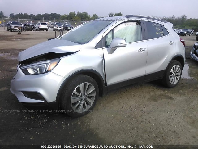 KL4CJASB0HB084815 - 2017 BUICK ENCORE PREFERRED SILVER photo 2