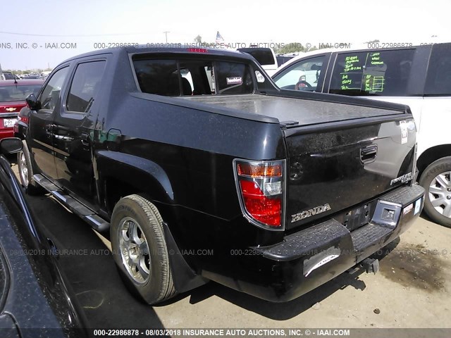 2HJYK16557H550818 - 2007 HONDA RIDGELINE RTL BLACK photo 3