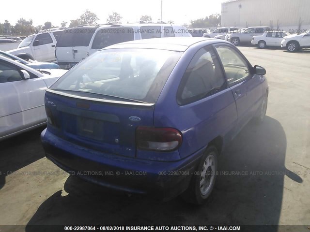 KNJLT05H0V6214765 - 1997 FORD ASPIRE BLUE photo 4