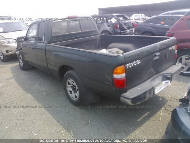 5TEVL52N62Z117099 - 2002 TOYOTA TACOMA XTRACAB GREEN photo 3