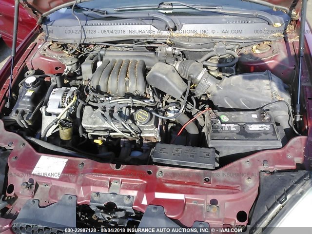 1FAFP53293G159858 - 2003 FORD TAURUS SE RED photo 10