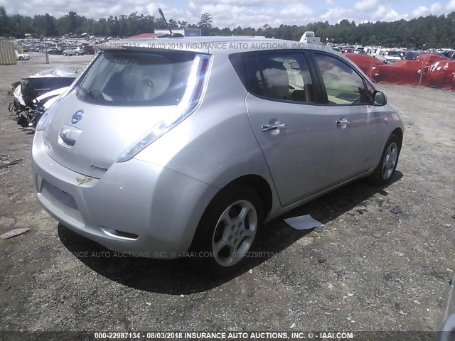 JN1AZ0CP5CT024299 - 2012 NISSAN LEAF SV/SL SILVER photo 4