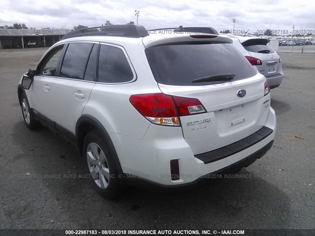 4S4BRBLC8C3283908 - 2012 SUBARU OUTBACK 2.5I LIMITED WHITE photo 3