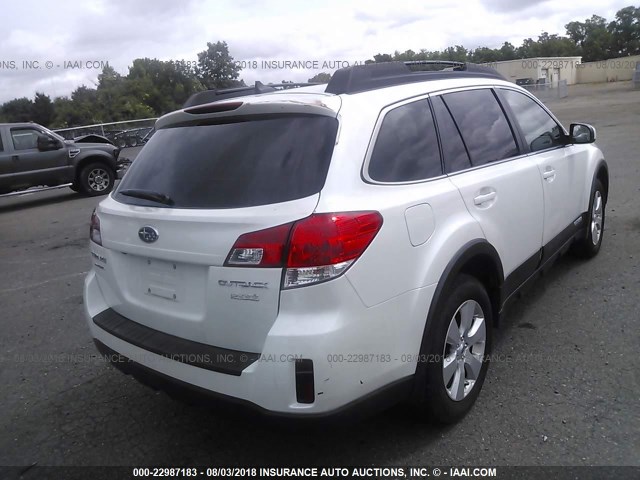 4S4BRBLC8C3283908 - 2012 SUBARU OUTBACK 2.5I LIMITED WHITE photo 4