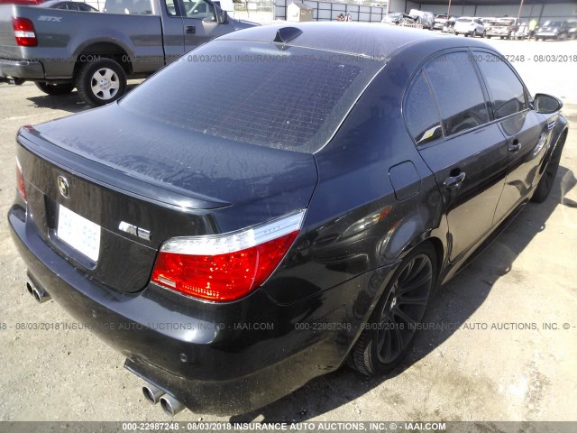 WBSNB93588CX09872 - 2008 BMW M5 BLACK photo 4