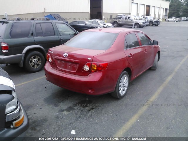 JTDBL40E39J044293 - 2009 TOYOTA COROLLA LE/XLE RED photo 4