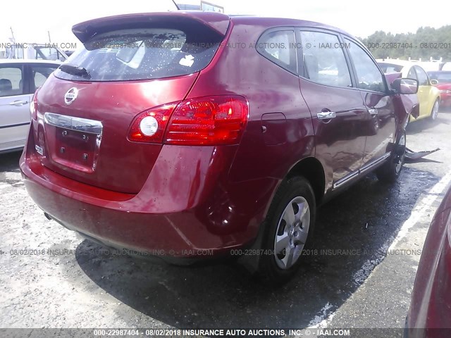 JN8AS5MTXCW294268 - 2012 NISSAN ROGUE S/SV RED photo 4