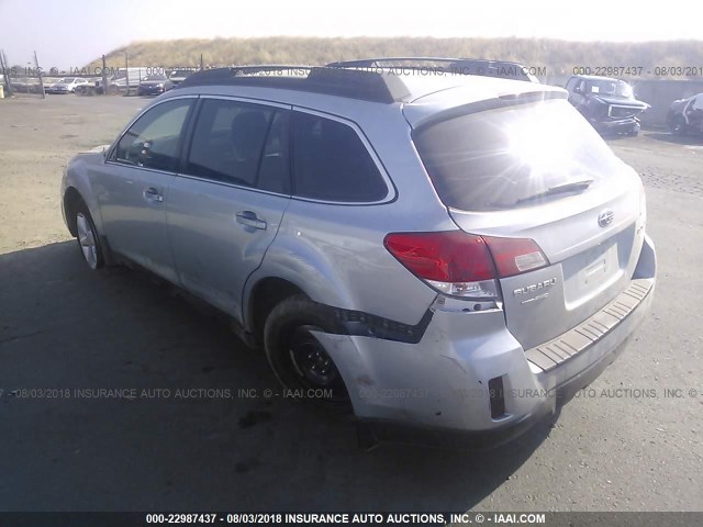 4S4BRBAC1E3308654 - 2014 SUBARU OUTBACK 2.5I SILVER photo 3