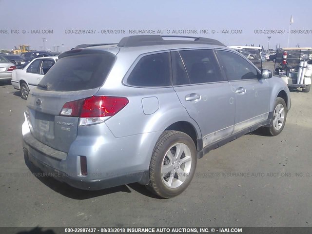 4S4BRBAC1E3308654 - 2014 SUBARU OUTBACK 2.5I SILVER photo 4