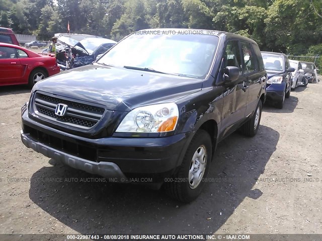 2HKYF181X3H568302 - 2003 HONDA PILOT LX BLACK photo 2