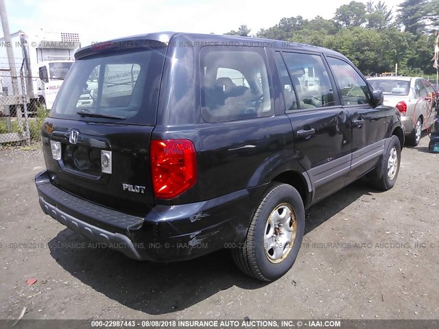 2HKYF181X3H568302 - 2003 HONDA PILOT LX BLACK photo 4