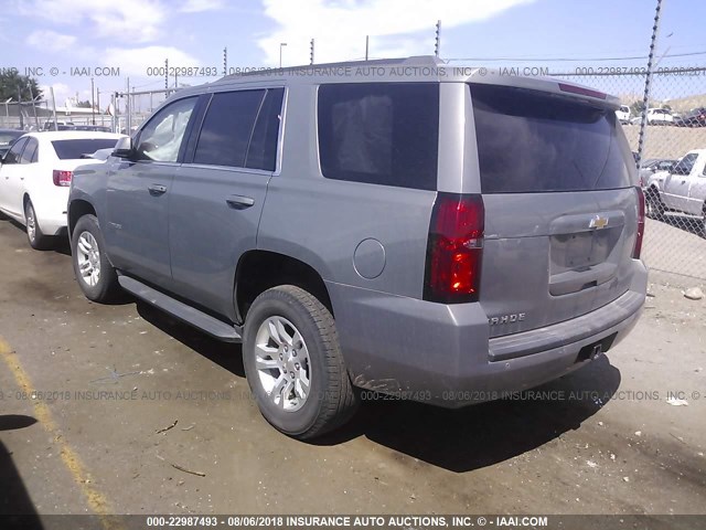 1GNSKAKC0HR152701 - 2017 CHEVROLET TAHOE K1500 LS GRAY photo 3