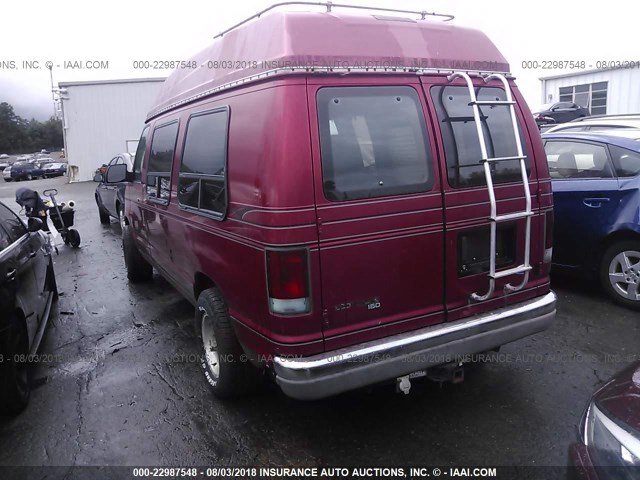 1FDEE14H3SHA20238 - 1995 FORD ECONOLINE E150 VAN BURGUNDY photo 3