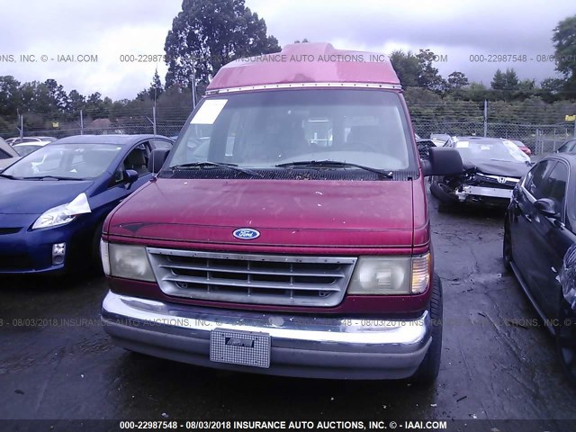 1FDEE14H3SHA20238 - 1995 FORD ECONOLINE E150 VAN BURGUNDY photo 6