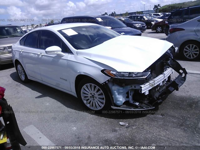 3FA6P0LU6GR264828 - 2016 FORD FUSION SE HYBRID WHITE photo 1