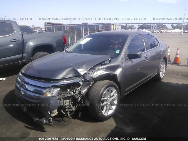 3FAHP0JA0BR145229 - 2011 FORD FUSION SEL GRAY photo 2