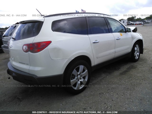 1GNKRLED8BJ287765 - 2011 CHEVROLET TRAVERSE LTZ WHITE photo 4