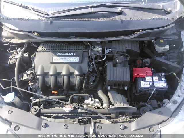 JHMZE2H57AS042237 - 2010 HONDA INSIGHT LX GRAY photo 10