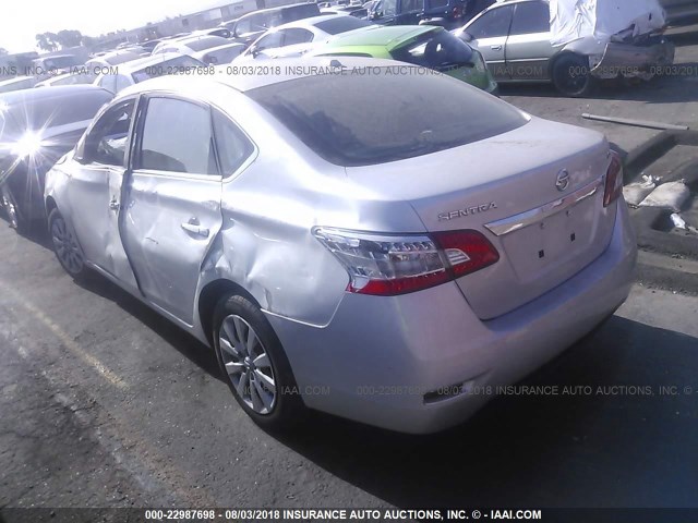 3N1AB7AP4FL630878 - 2015 NISSAN SENTRA S/SV/SR/SL SILVER photo 3