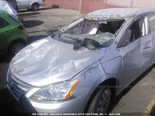 3N1AB7AP4FL630878 - 2015 NISSAN SENTRA S/SV/SR/SL SILVER photo 6