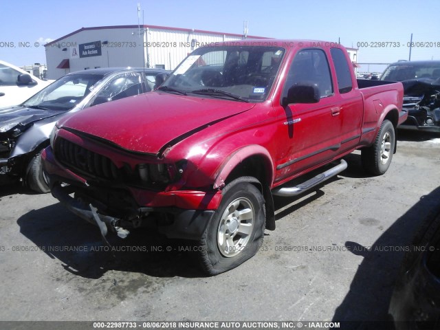 5TESN92N12Z898215 - 2002 TOYOTA TACOMA XTRACAB PRERUNNER წითელი ფოტო 2