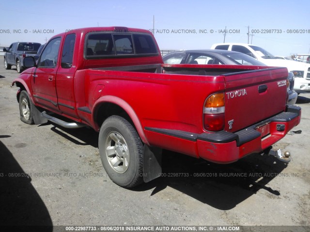 5TESN92N12Z898215 - 2002 TOYOTA TACOMA XTRACAB PRERUNNER წითელი ფოტო 3