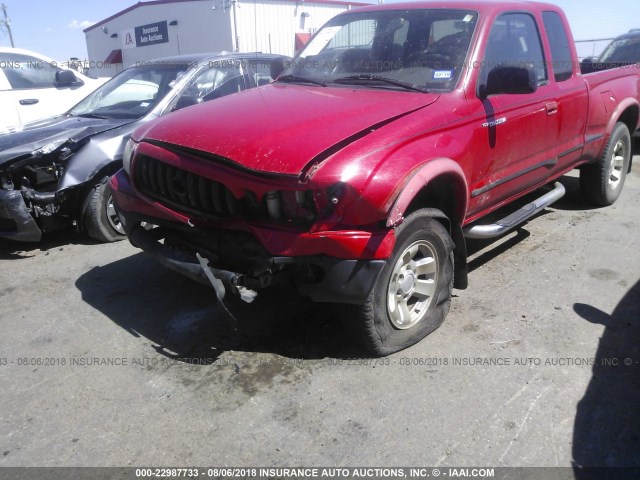 5TESN92N12Z898215 - 2002 TOYOTA TACOMA XTRACAB PRERUNNER წითელი ფოტო 6