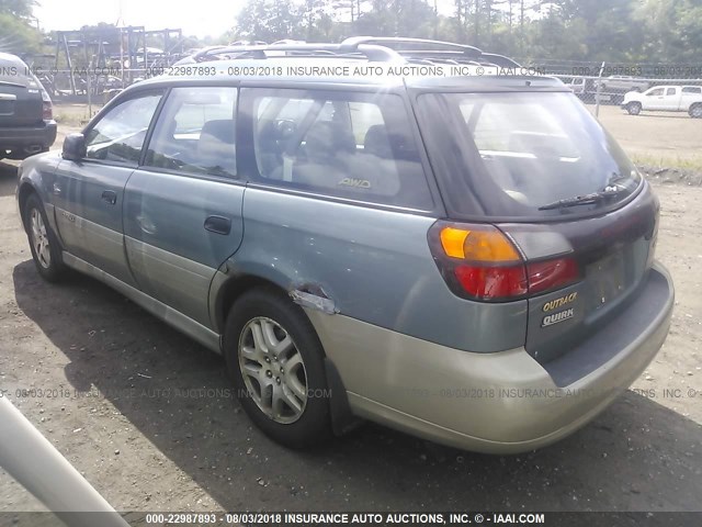 4S3BH675XY7663522 - 2000 SUBARU LEGACY OUTBACK AWP 青色 照片 3