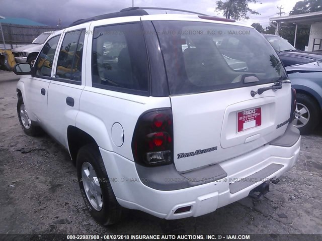 1GNDS13S322229351 - 2002 CHEVROLET TRAILBLAZER  WHITE photo 3