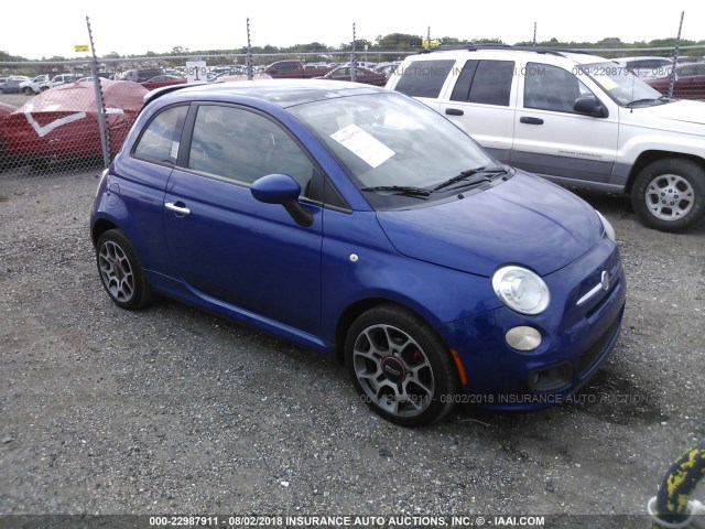 3C3CFFBRXCT366361 - 2012 FIAT 500 SPORT BLUE photo 1