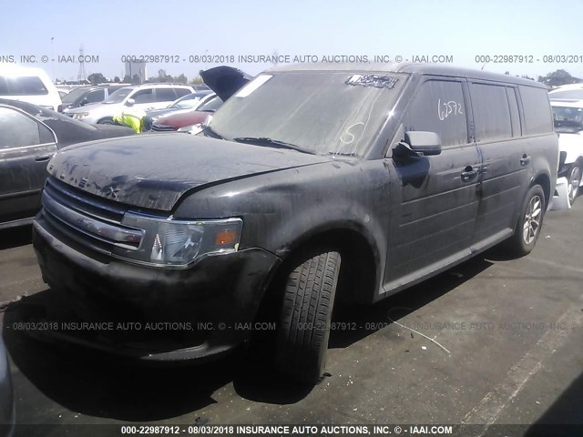 2FMGK5B87EBD15016 - 2014 FORD FLEX SE BLACK photo 2