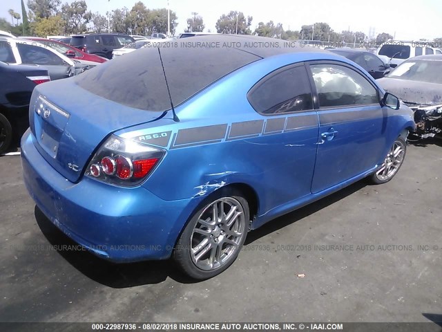 JTKDE3B79A0317364 - 2010 TOYOTA SCION TC BLUE photo 4