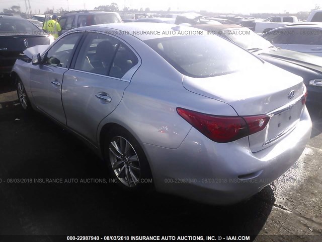 JN1BV7AP7EM685616 - 2014 INFINITI Q50 PREMIUM/SPORT SILVER photo 3