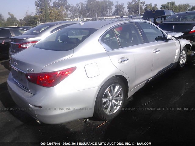 JN1BV7AP7EM685616 - 2014 INFINITI Q50 PREMIUM/SPORT SILVER photo 4