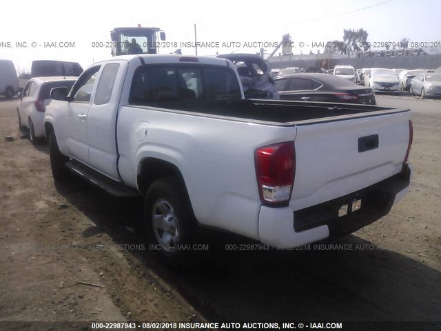 5TFRX5GN9GX068185 - 2016 TOYOTA TACOMA ACCESS CAB/SR/SR5 WHITE photo 3